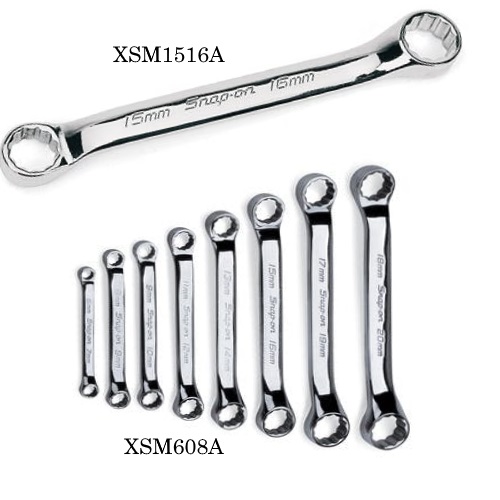 Snapon Hand Tools Short Handle Offset Box Wrench Set, MM